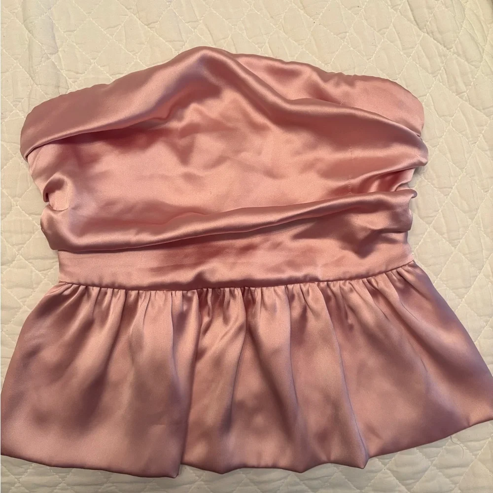 Dynamite Pink Strapless Top - Picture 3 of 4